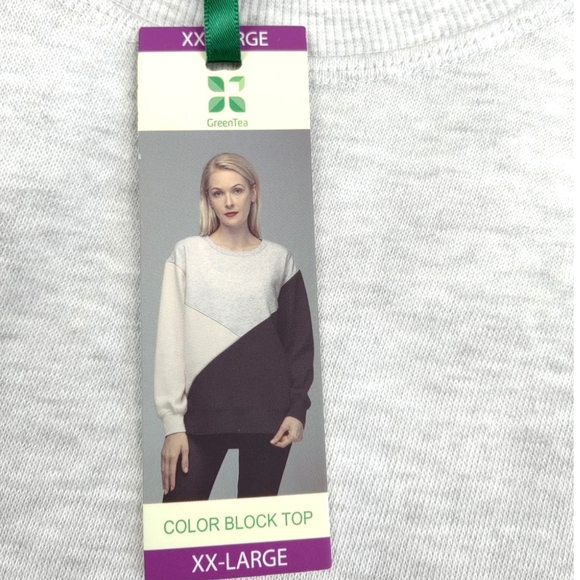 NWT Green Tea Colorblock Cozy Tunic/Sweatshirt - Picture 5 of 9